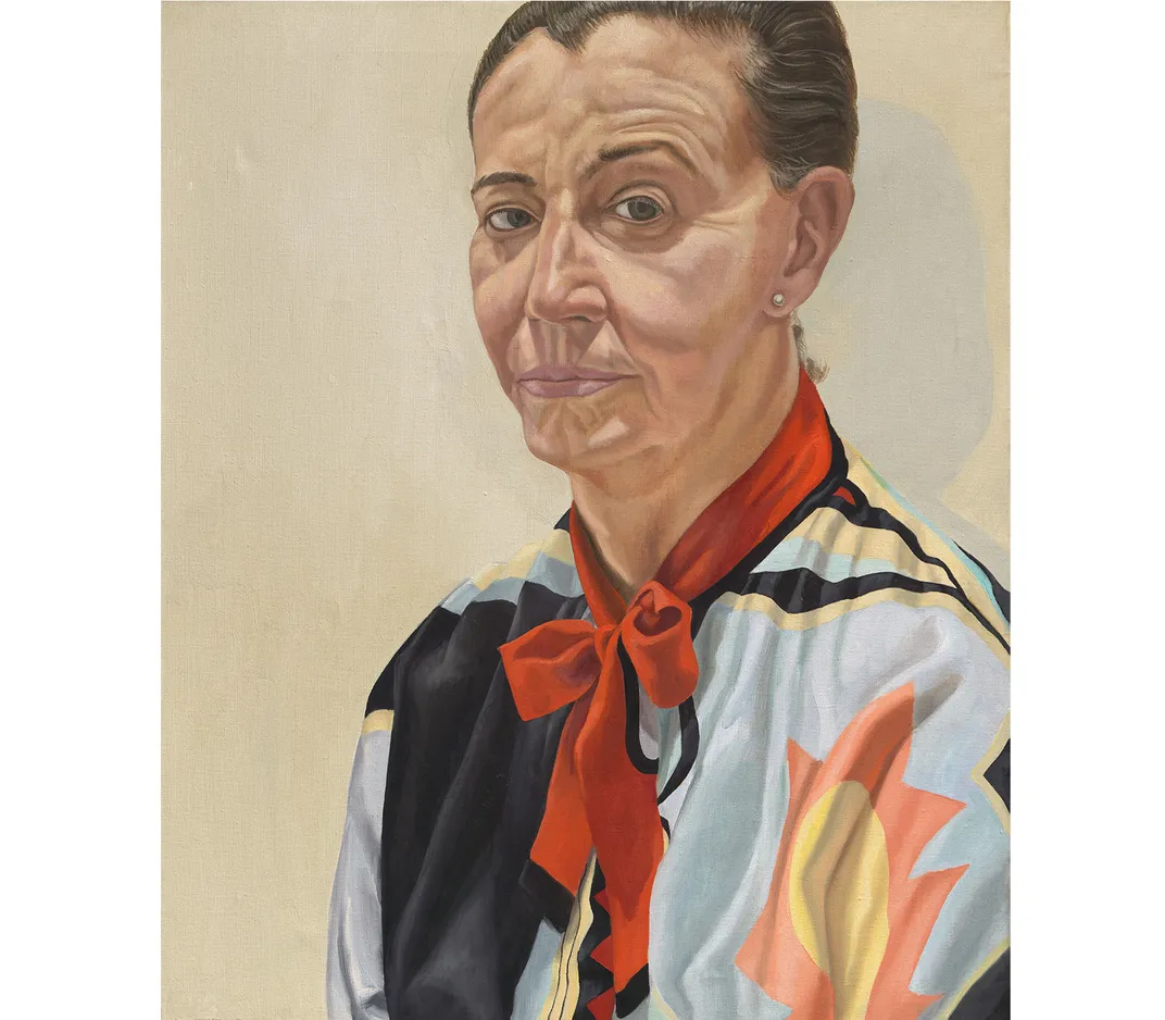 Portrait of Beth Levine (Lady with Red Bow), Philip Pearlstein, 1985