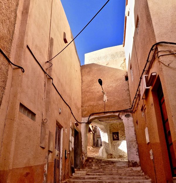 A Climbing Street of the Sacred Berber Islamic Town, Beni Isguen, Algeria thumbnail