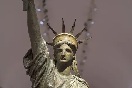 Liberty, Fr&eacute;d&eacute;ric Auguste Bartholdi, painted terra cotta and tin, ca. 1884