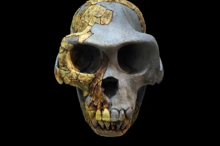 A skull of one of our distant ancestors, Ardipithecus ramidus. Male chest-beating may not be the only option for how species socialize. 