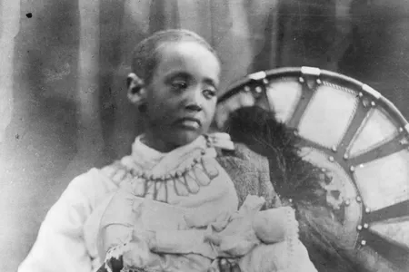 A portrait of Prince Alemayehu in July 1868