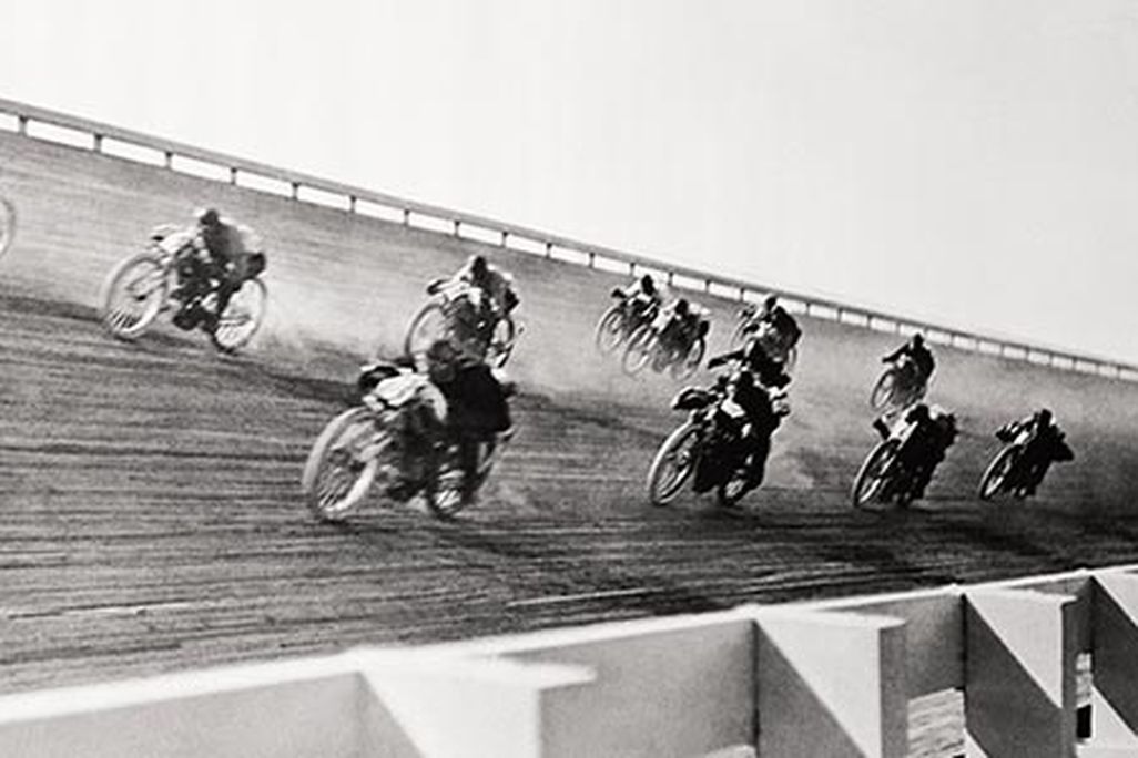 Racing on wood track