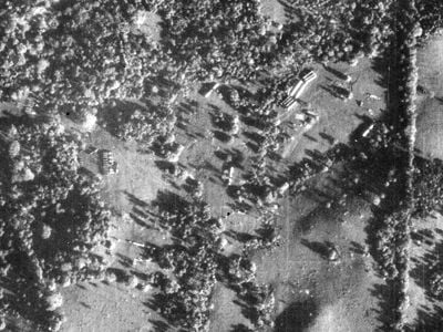 This photograph of a medium-range ballistic missile site in Cuba was captured by a U-2 spy plane on October 14, 1962.