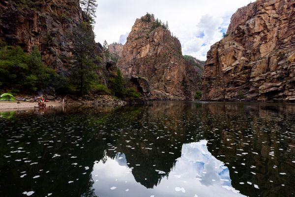 Enjoying a secluded campsite in a Colorado river canyon thumbnail