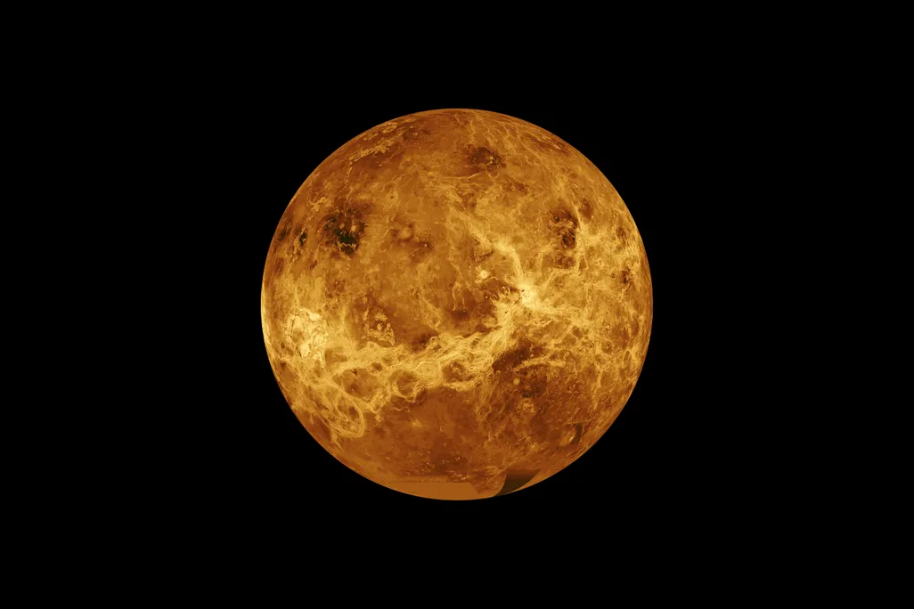 Venus on a black background