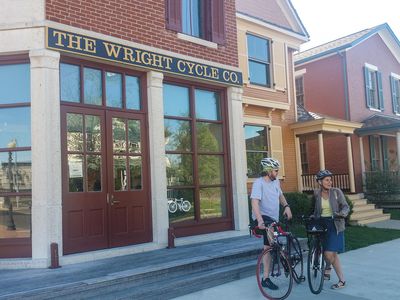 Before they mastered the air, the Wright brothers conquered the bicycle. And there’s no better place to contemplate that mechanical connection than on Dayton, Ohio’s aviation bike trail. The author, along with park ranger Ryan Qualls, above, started the trek outside the shop where the Wright brothers built, repaired, and sold bicycles from 1895 to 1897.