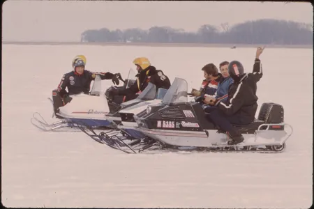 Winter recreationists circa 1975.