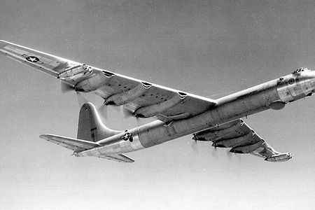 The Convair B-36A in flight