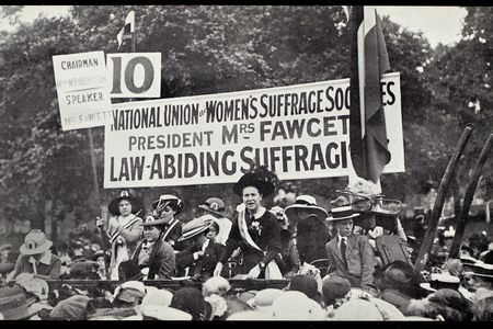 Millicent Garrett Fawcett gives a speech in Hyde Park in 1913.