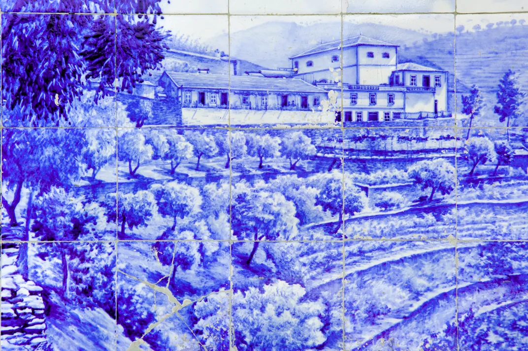 Typical <i>azulejo</i> or traditional decorative tiles,  Pinhão