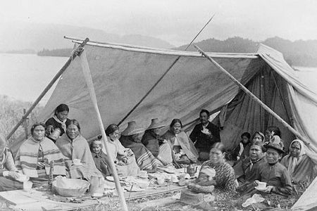 The Tsimshian people first settled American land over 6,000 years ago. This image was captured in 1890, after the fateful arrival of European settlers.