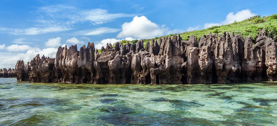  Karst cliffs on Emerald Bay near Antsiranana, Madagascar 