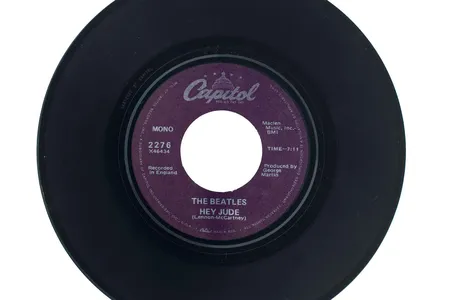 With "Hey Jude," (above: the Smithsonian's 45 rpm single),  the Beatles "seem to have struck their most resonant chord," says John Troutman, the curator of American music at the National Museum of American History.