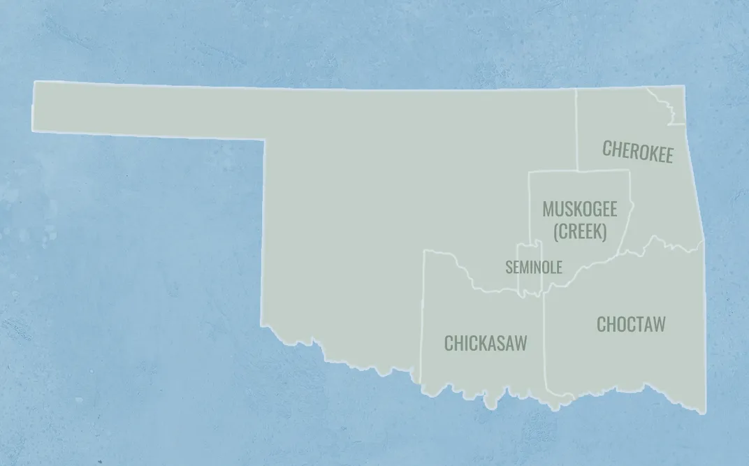 Map of Oklahoma Indian reservations