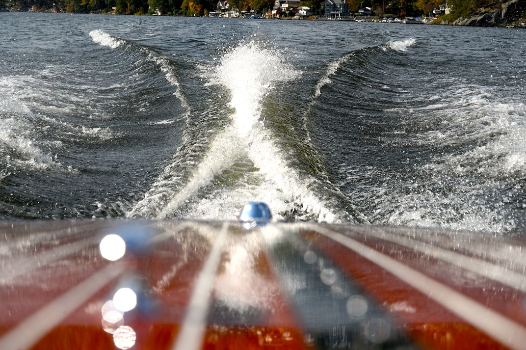 Wake off Bob's Chris Craft Boat, Lake Zoar, CT Smithsonian Photo