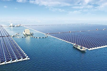 The floating solar power station in Anhui province
