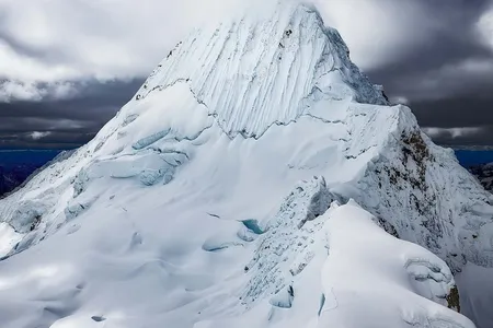 Located in the White Andean Mountain Range near Huaraz, Alpamayo is among the most beautiful peaks in the world.

