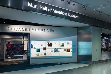 Entrance to the new "American Enterprise" exhibition at the National Museum of American History.