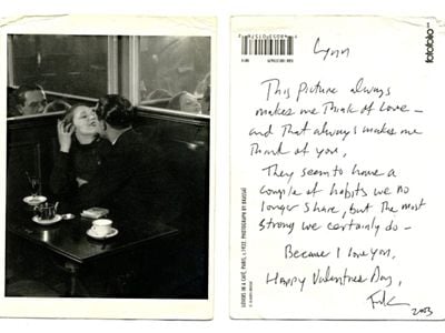 A love note found among the collection&rsquo;s many cards and letters