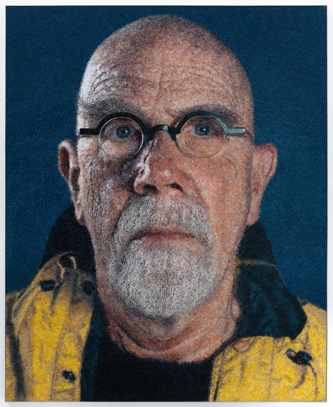 Chuck Close, <em>Self-Portrait (Yellow Raincoat)</em>, 2019