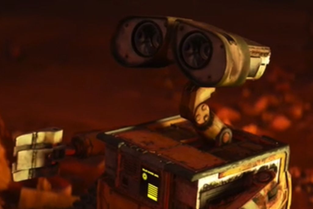 Screenshot of the robot WALL-E from the 2008 Disney/Pixar animated film