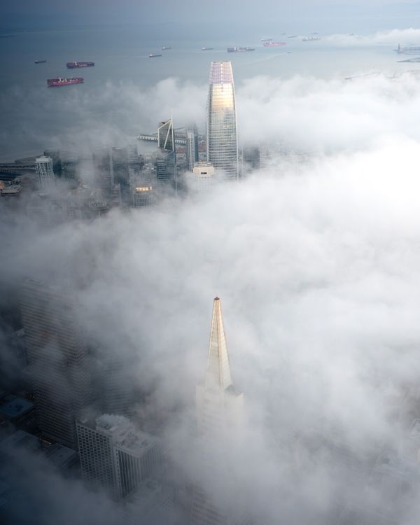 Downtown San Francisco engulfed in fog thumbnail