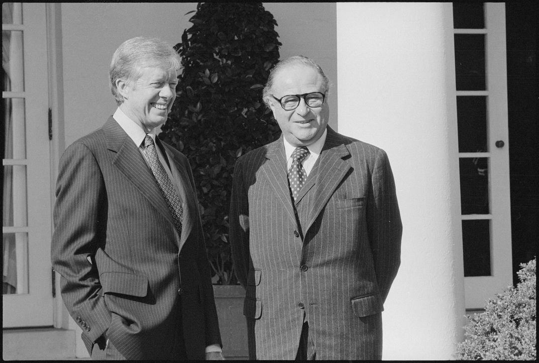 Americký prezident Jimmy Carter (vlevo) a Bruno Kreisky (vpravo)