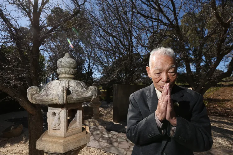 A 2014 photo of Teruo Murakami, the last survivor of the Cowra breakout. He died in 2023 at 103.