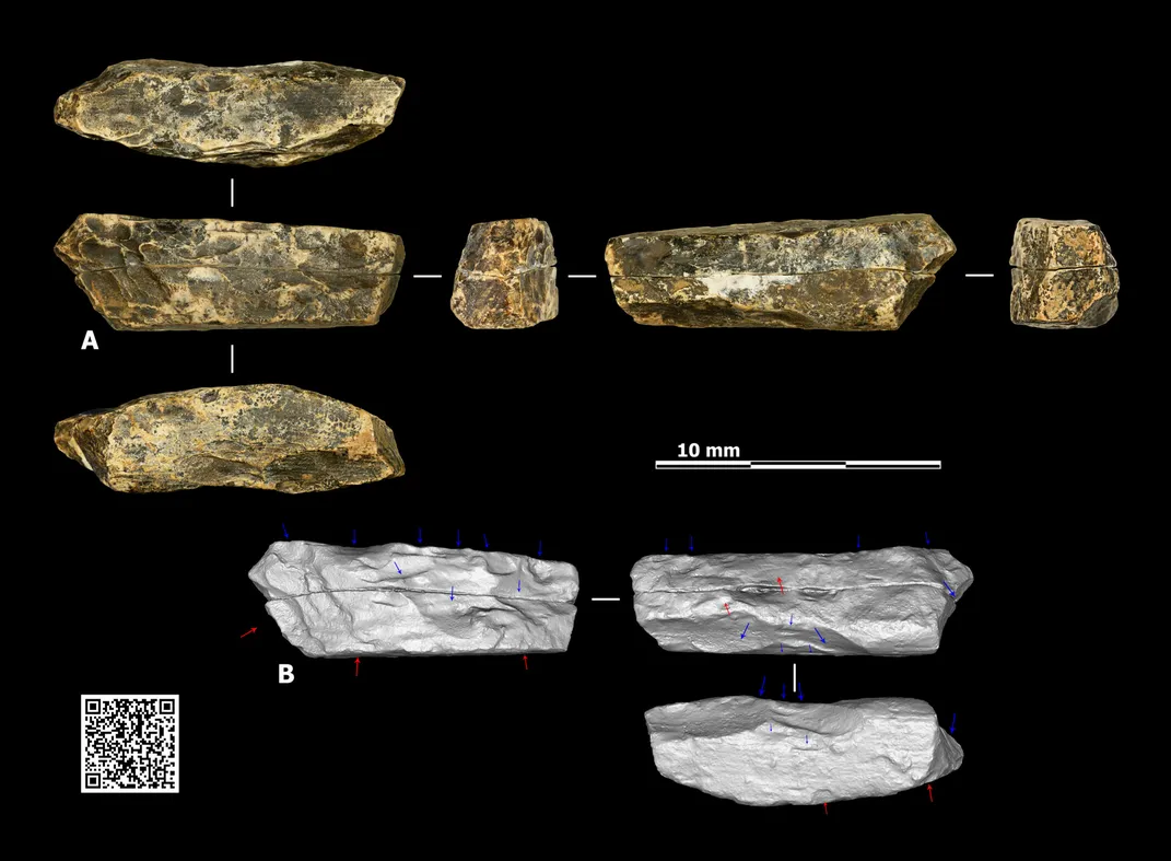 Artifacts against black background