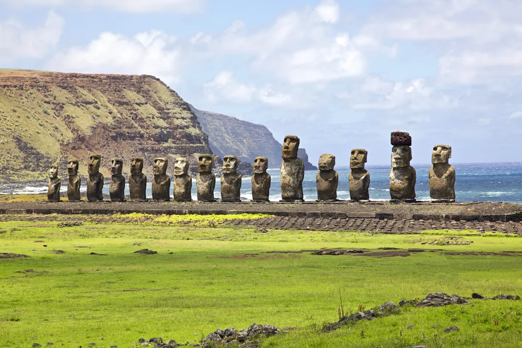 The dramatic Ahu Tongariki, Rapa Nui National Park, Easter Island