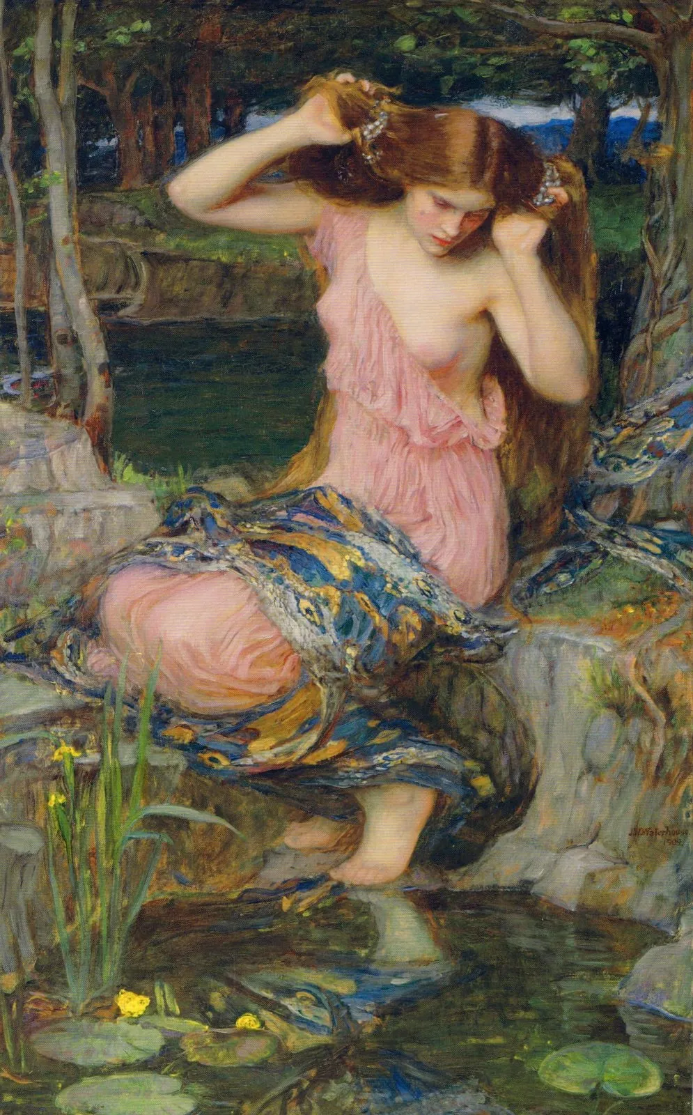 A 1909 painting of Lamia by artist John William Waterhouse