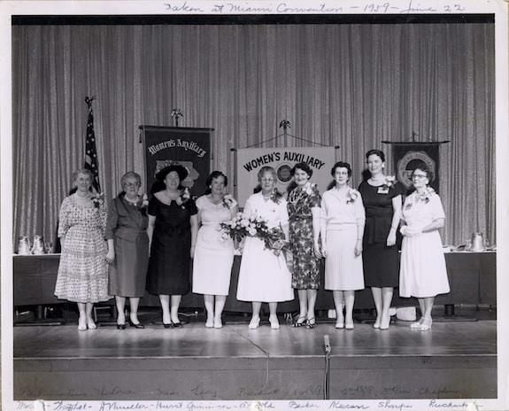 Board members of the Auxiliary presiding at the 1959 convention in Miami.