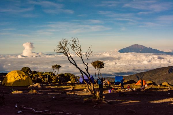 Cloud Column and Mt. Meru From the Slope of Mt. Kilimanjaro thumbnail