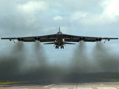 The B-52 bomber, still airborne after all these years.