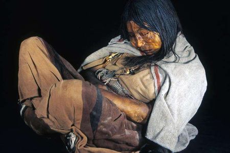 An Incan mummy found at Mount Llullaillaco, Argentina, in 1999, which was used in the study