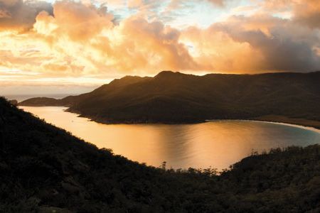 Bottoms up: Wineglass Bay on the Freycinet Peninsula.