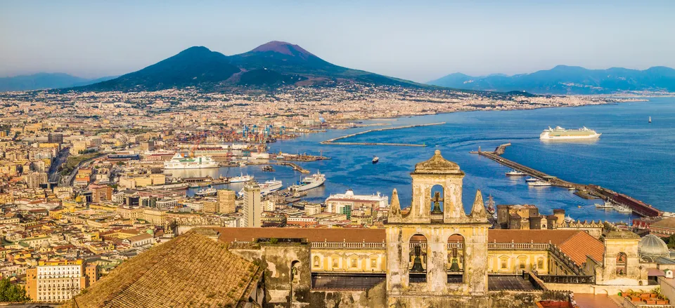  City of Naples with Mt. Vesuvius on the horizon 