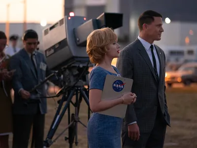 Scarlett Johansson and Channing Tatum in&nbsp;Fly Me to the Moon, a new movie directed by Greg Berlanti