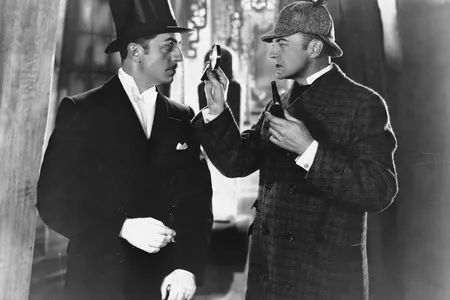 William Powell and John Barrymore in the Silent Film Sherlock Holmes, 1922
