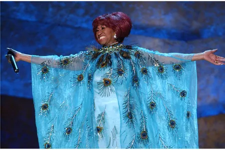 Celia Cruz (above in 2001 at the Kennedy Center in Washington, D.C.)&nbsp;was "a&nbsp;phenomenon," says the Smithsonian's Ashley Mayor, one of the organizers of the new exhibition "Entertainment Nation," opening in December at the National Museum of American History.