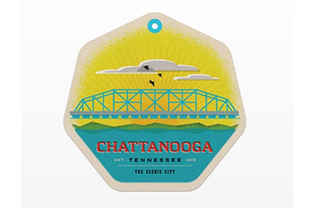 A badge designed for Chattanooga using the local Chatype font