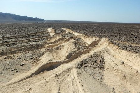 Truck tracks on the Nasca lines