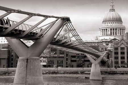The formerly wobbly Millennium Bridge