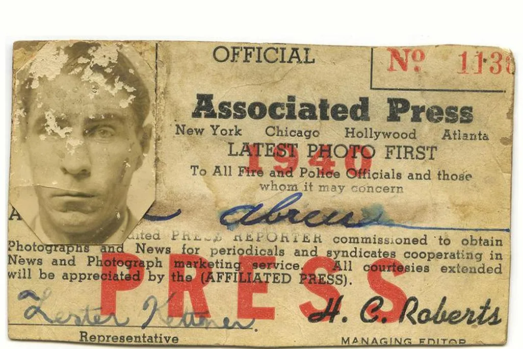 press pass for an AP reporter named Joe Abreu. 