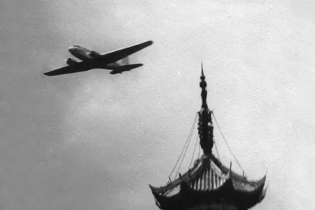 Near Shanghai’s Lungwha field, a pagoda welcomed flights on clear days, but was a hazard in fog.