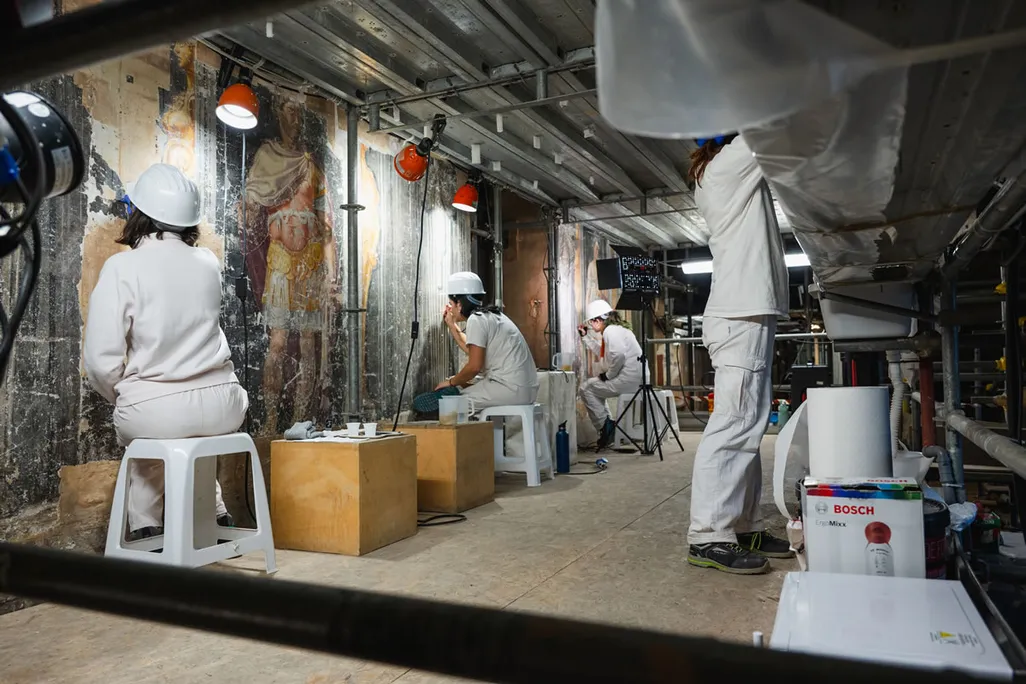 Restorers at work
