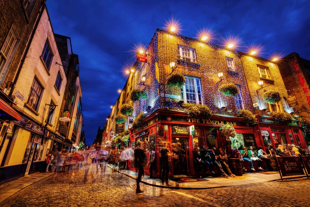 Festive pub in Dublin
