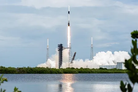 The SpaceX Falcon 9 rocket carrying the company&#39;s Dragon spacecraft launches on Saturday from Cape Canaveral Space Force Station.