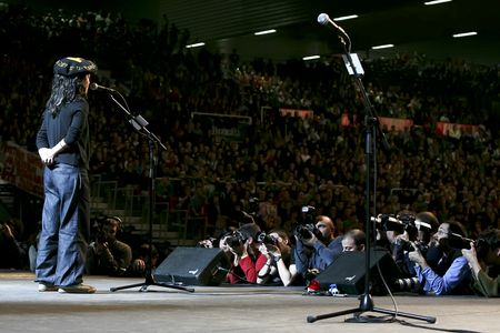 Maialen Lujanbio wears the large trophy txapela, or beret, after becoming the first female to win the National Championship in 2009.