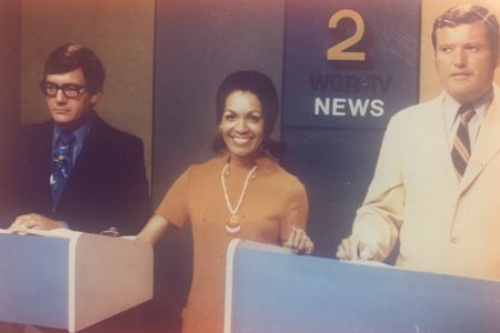 June Bacon-Bercey on Buffalo's WGR-TV, where she became the first African American female meteorologist to forecast the weather on television.